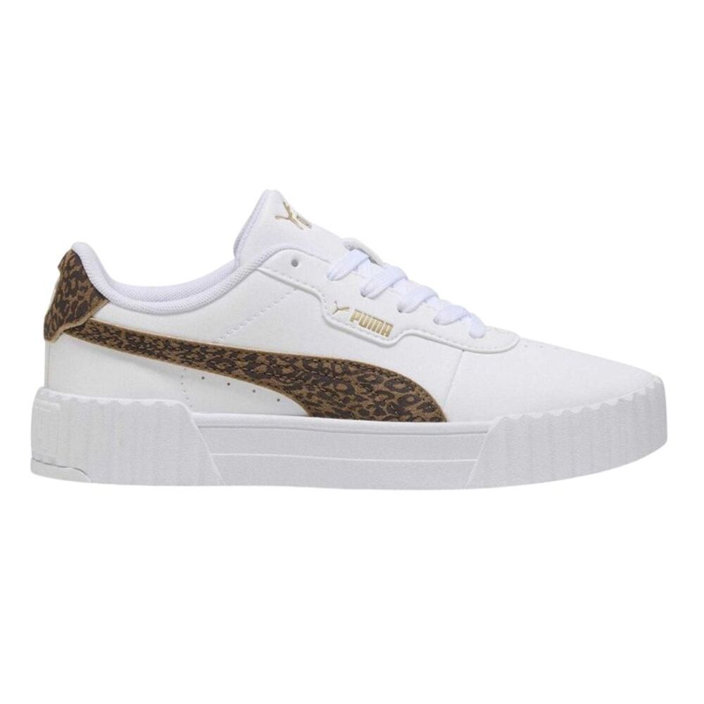 Puma Womens/Ladies Carina 3.0 Leopard Print Platform Shoes / White/Leopard